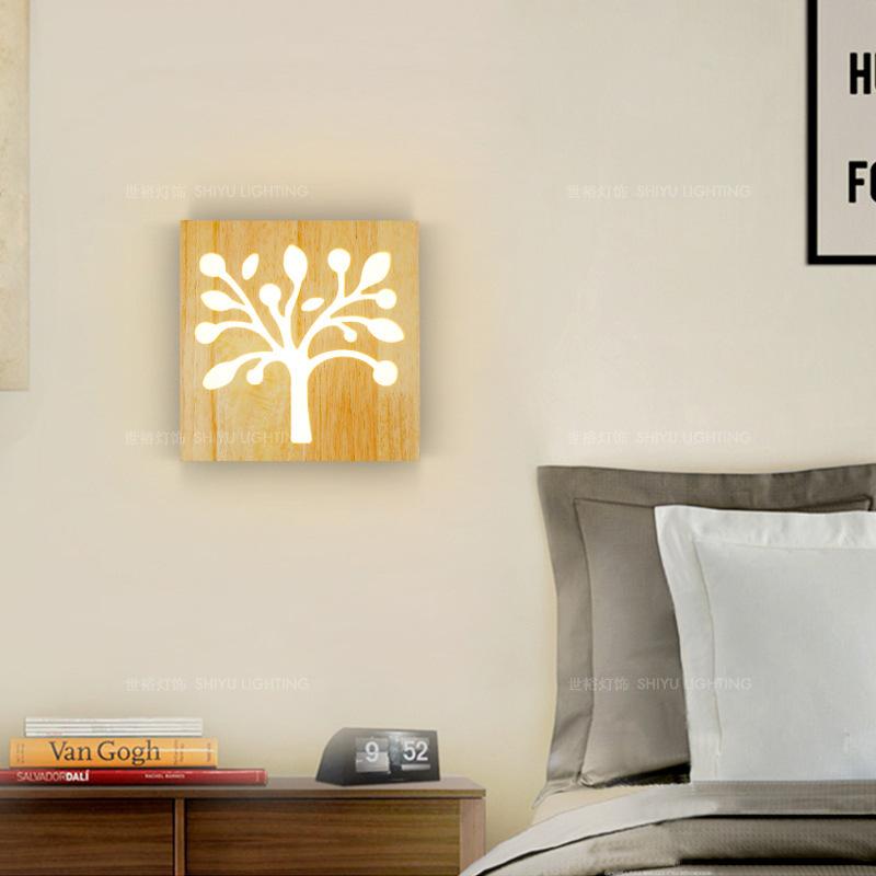 Rustic Wooden LED Wall Light