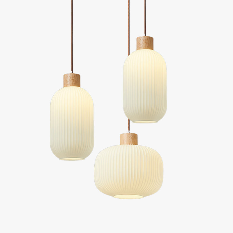 Rustic Wooden Glass Pendant Light