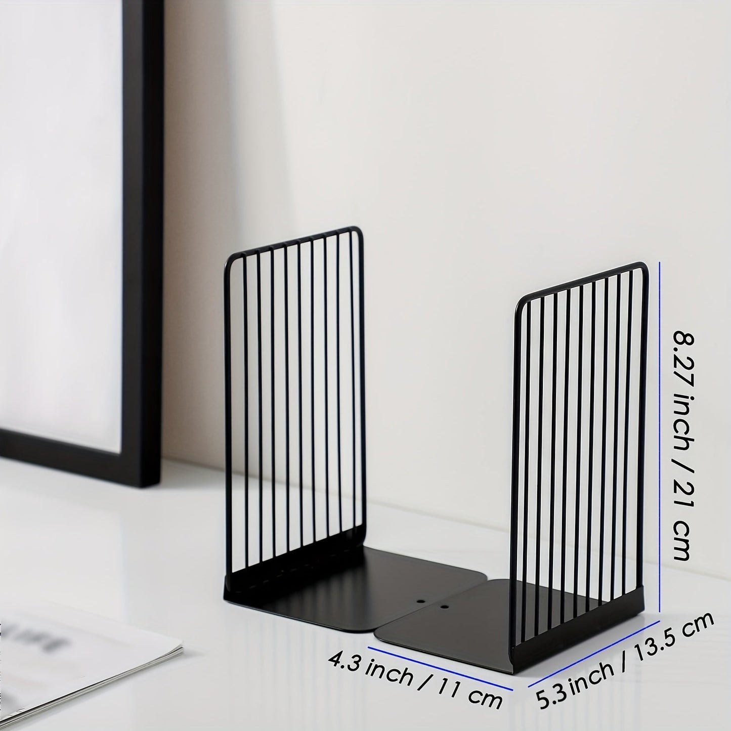 Sturdy Metal Book Ends for Home Office Desk