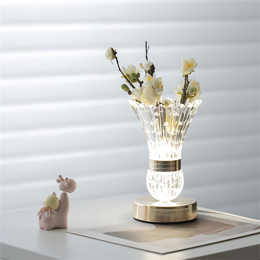 Luxury LED Crystal Desk Lamp with Adjustable Brightness
