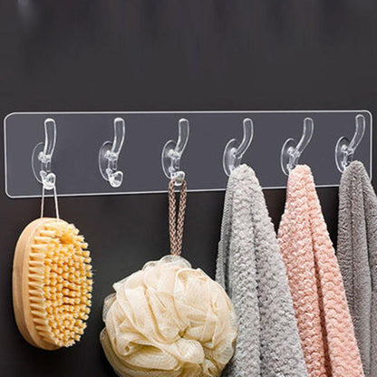 Clear 6 Hook Overdoor Storage Rack - Befez