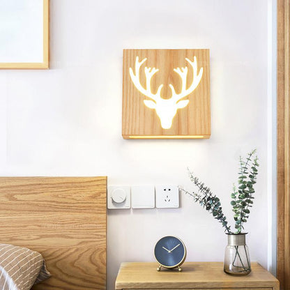 Rustic Wooden LED Wall Light
