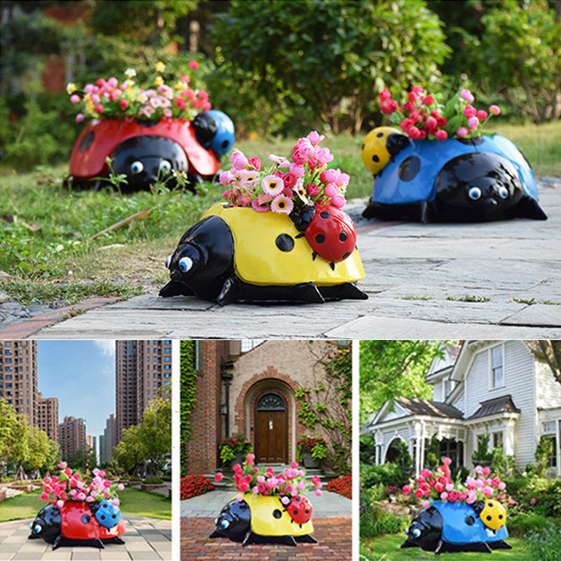 Colorful Metal Garden Planter Pot