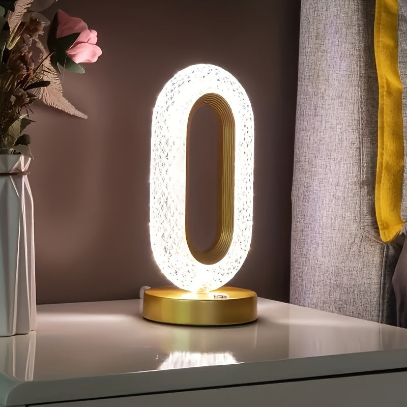 Sophisticated Crystal Oval Desk Lamp