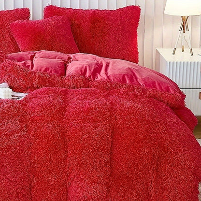 Cozy Soft Plush Duvet Cover Set with Zipper