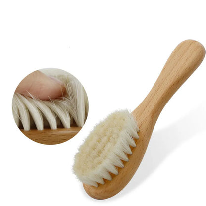 Gentle Baby Hair Brush Set with Wood Comb