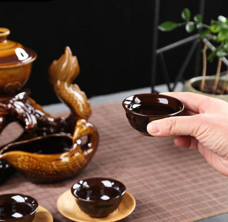 Unique Wooden Japanese Tea Set