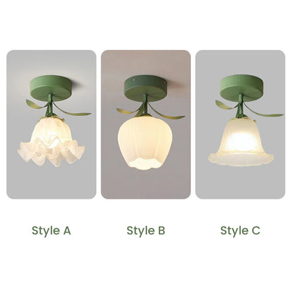 Stylish Ceiling Lamp with Decorative Glass Shade