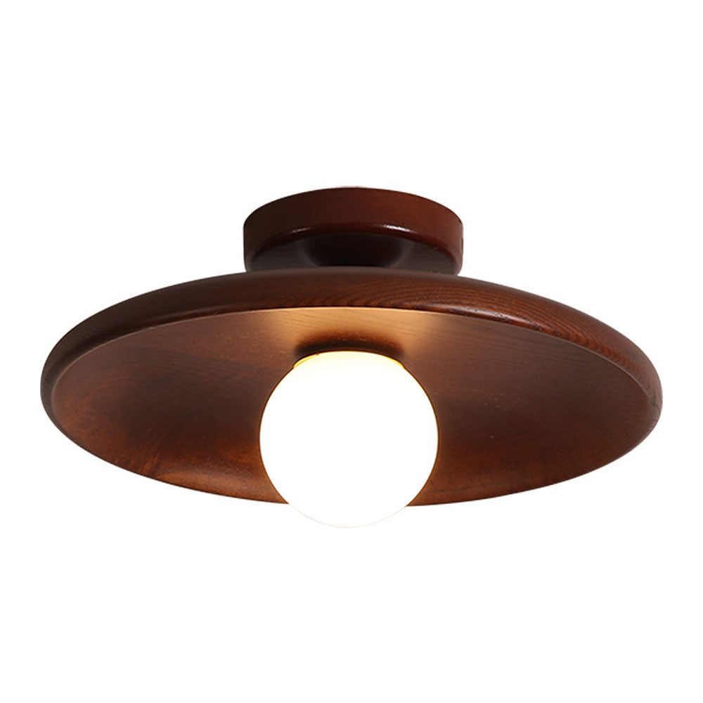 Simple Wood Round Ceiling Lamp for Home Lighting