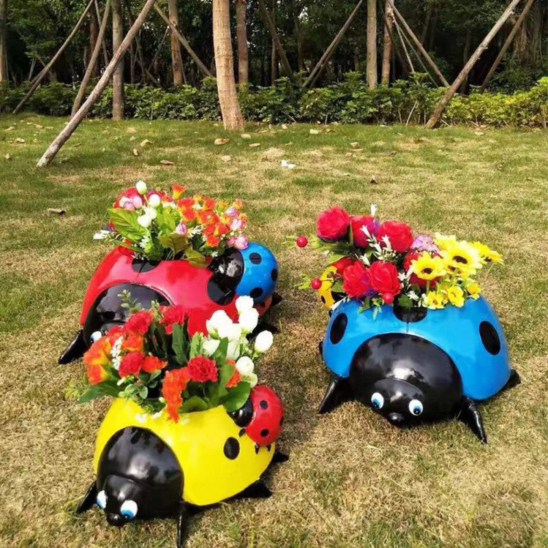 Colorful Metal Garden Planter Pot