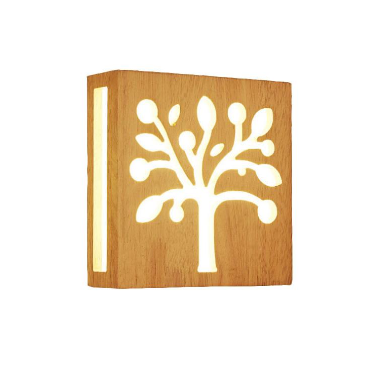 Rustic Wooden LED Wall Light