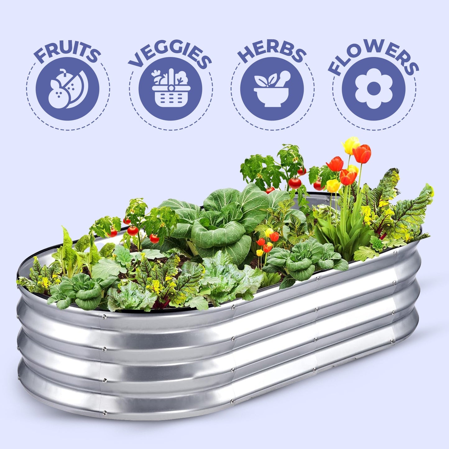 Rust Resistant Metal Elevated Garden Bed