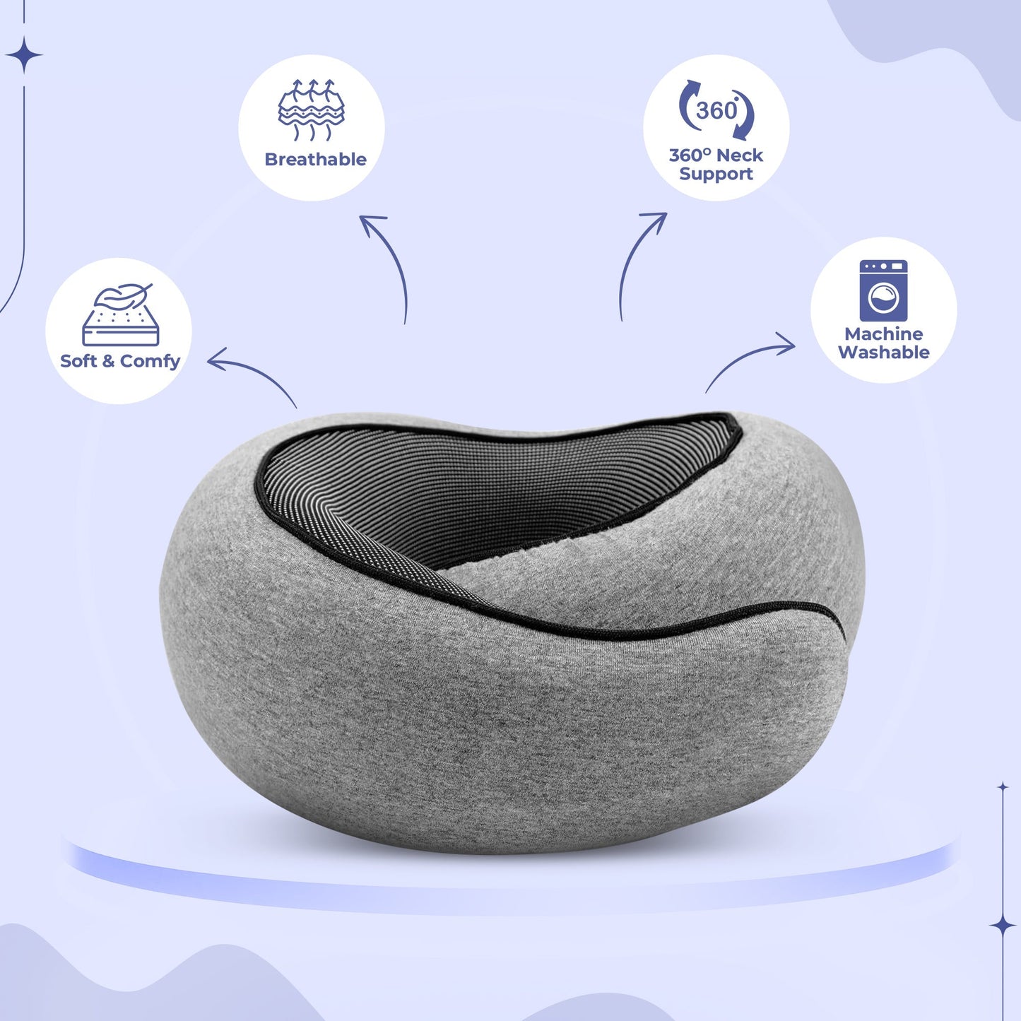 Portable Travel Neck Cushion – Soft Comfort Pillow
