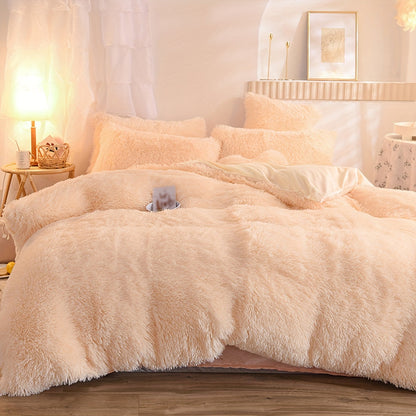 Cozy Soft Plush Duvet Cover Set with Zipper