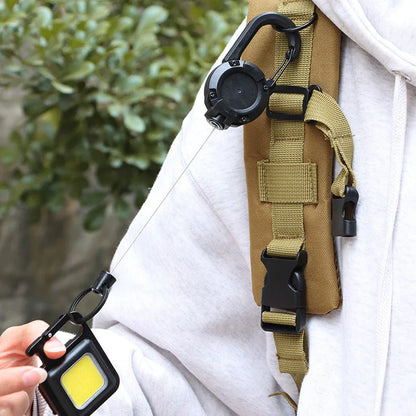 Compact Retractable Outdoor Keychain with Wire Rope