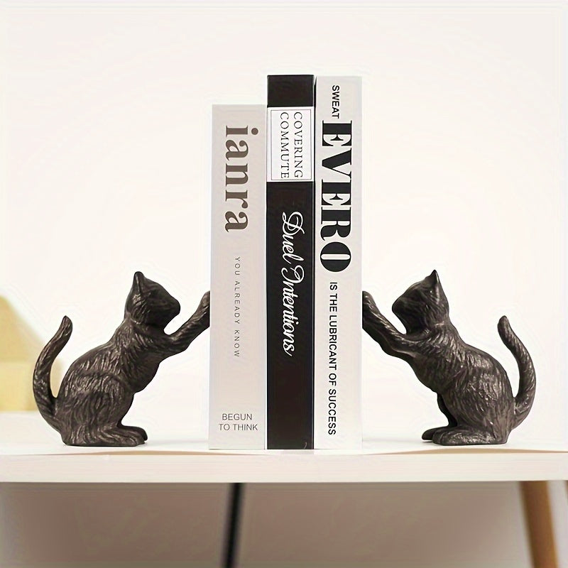 Rustic Cast Iron Book Ends with Traditional Style
