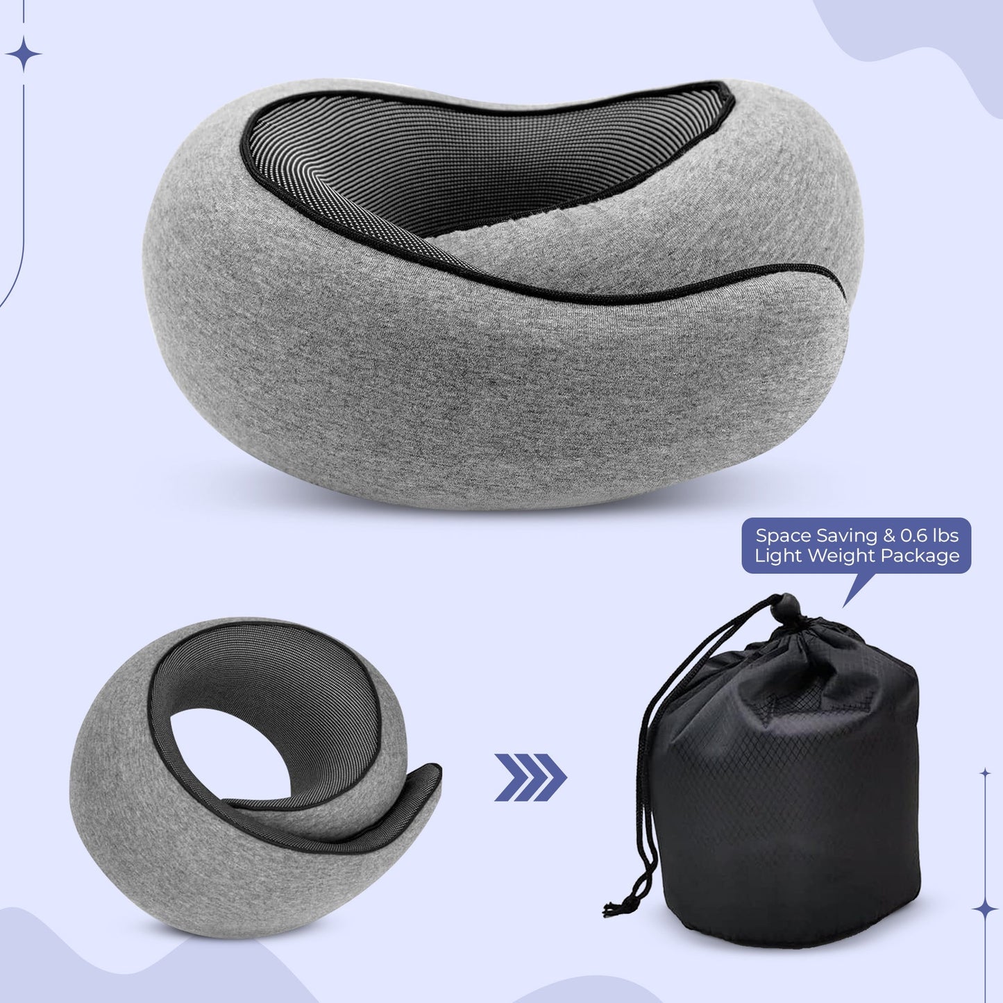 Portable Travel Neck Cushion – Soft Comfort Pillow - Befez
