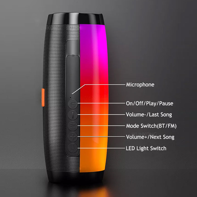 Portable LED Bluetooth Wireless Speaker System