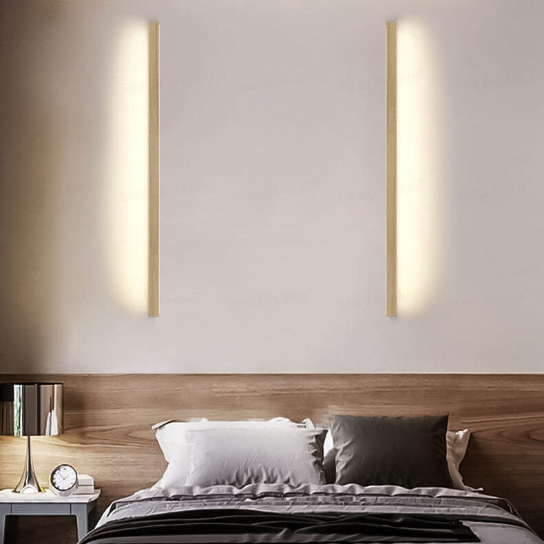 Natural Wooden Japanese LED Wall Lamp