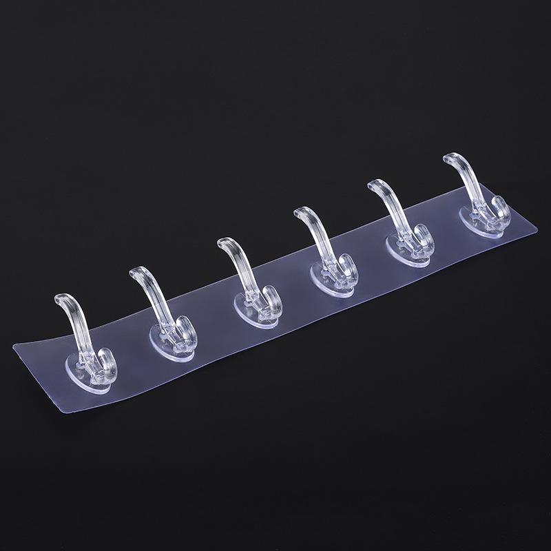 Clear 6 Hook Overdoor Storage Rack