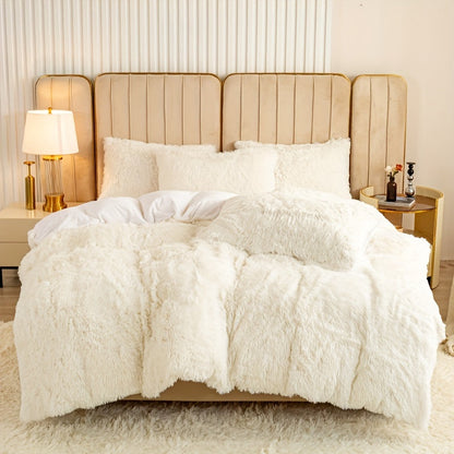 Cozy Soft Plush Duvet Cover Set with Zipper