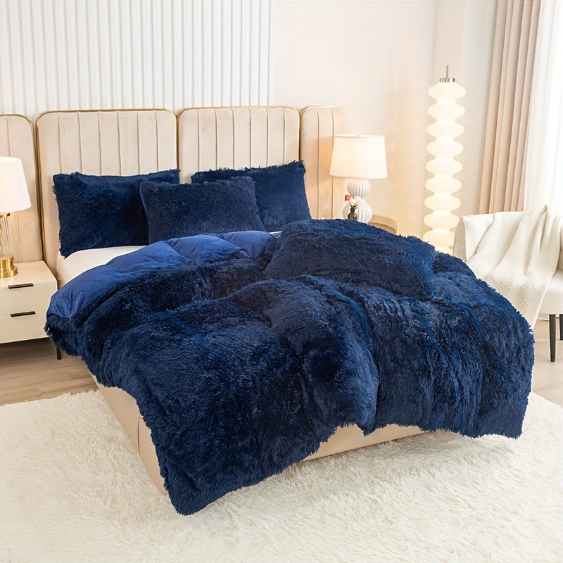 Cozy Soft Plush Duvet Cover Set with Zipper