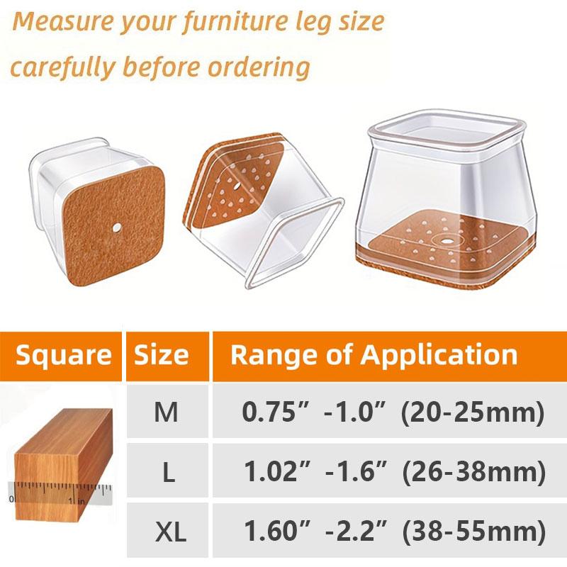 Clear Furniture Leg Protectors with Felt Bottoms