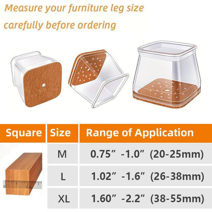 Clear Furniture Leg Protectors with Felt Bottoms