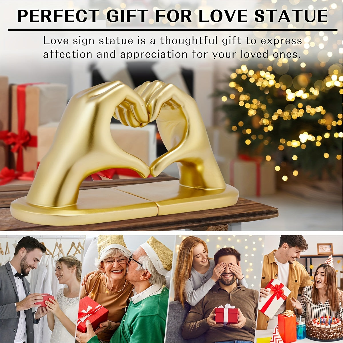 Elegant Heart Bookends in Gold Tone