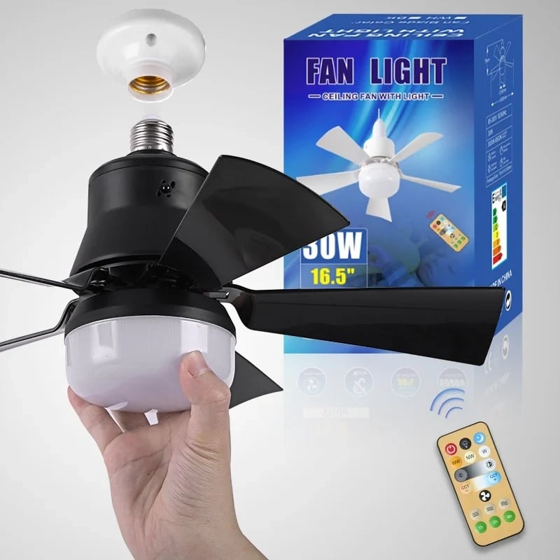 Compact 2-in-1 Ceiling Fan and Light with Remote