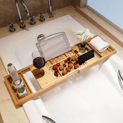 Luxury Wooden Adjustable Bath Tub Caddy