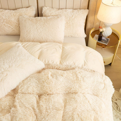 Cozy Soft Plush Duvet Cover Set with Zipper