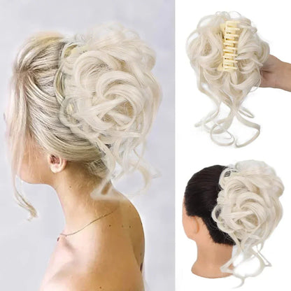 Easy Clip-in Bun for Curly Hair with Volume