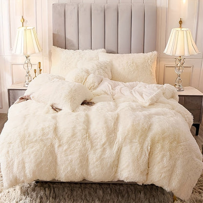 Cozy Soft Plush Duvet Cover Set with Zipper