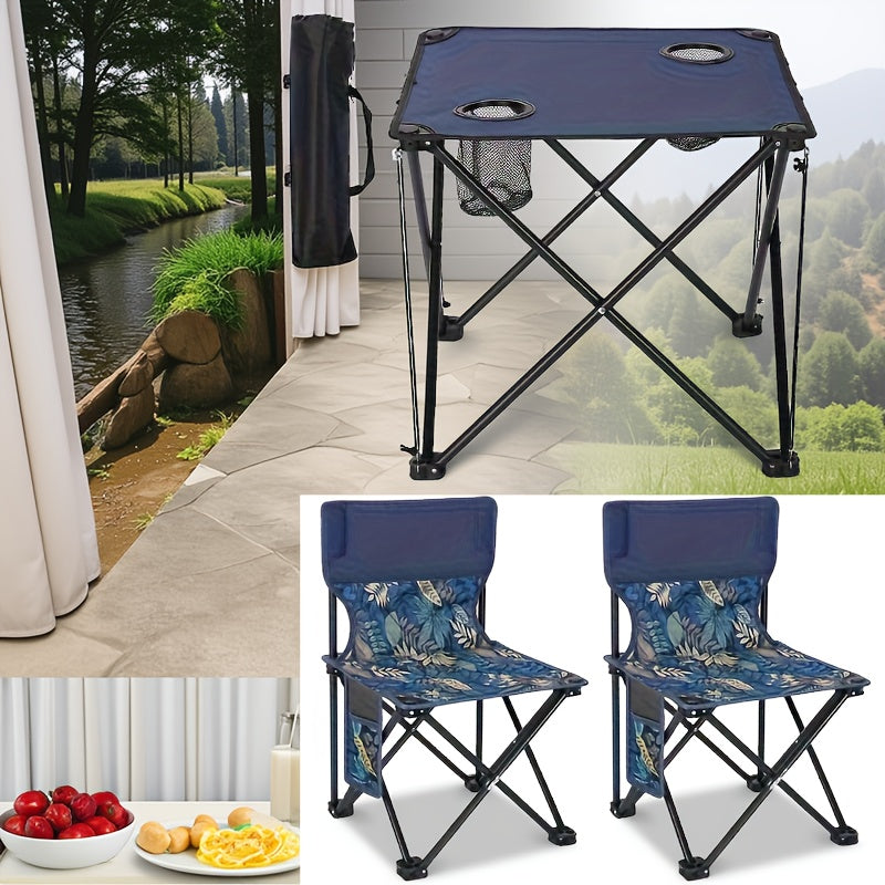 Compact Outdoor Patio Set with 2 Chairs and Table