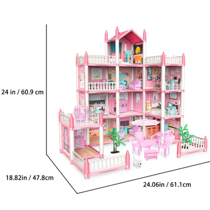 Enchanting Fairy Dollhouse with LED Lights and DIY Castle