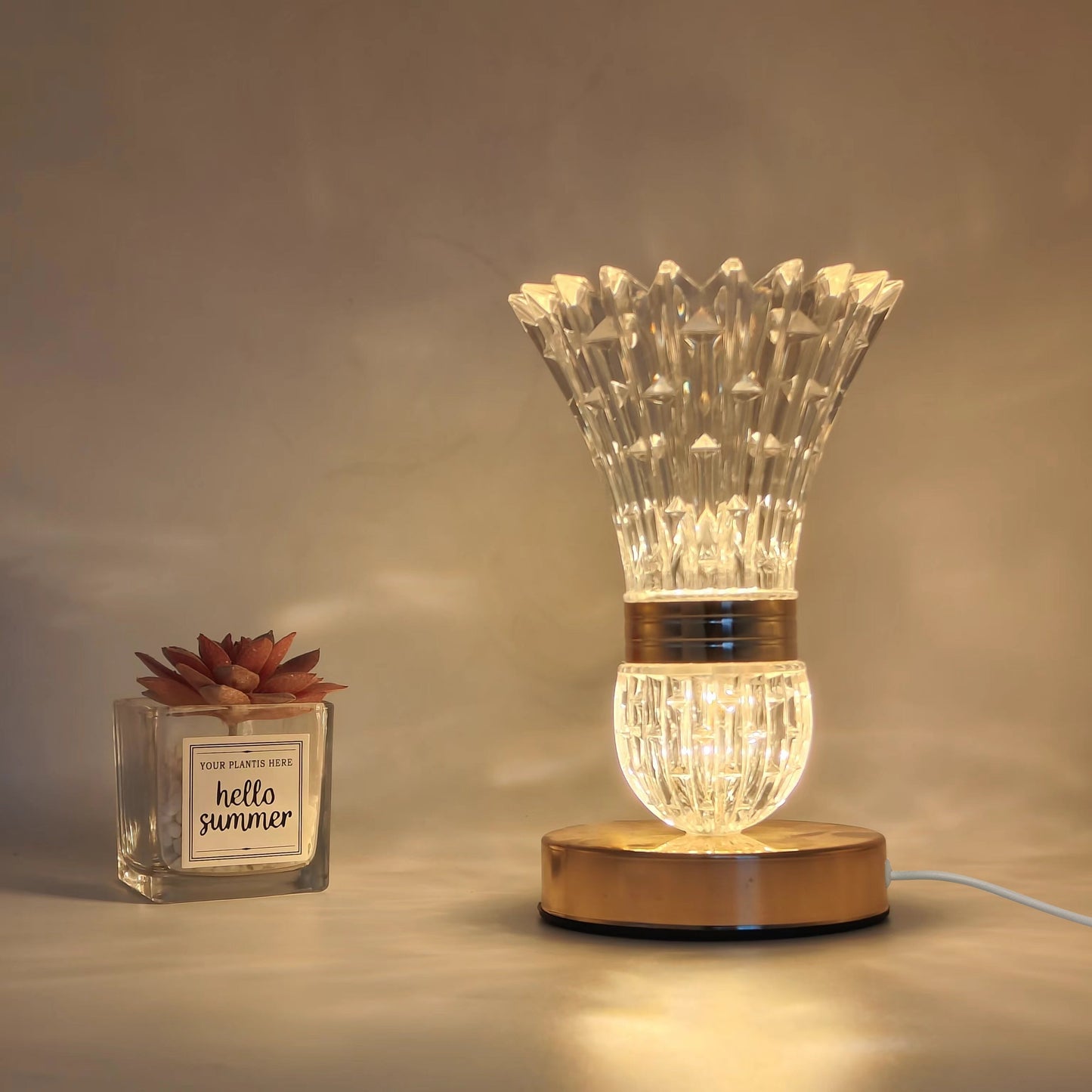 Luxury LED Crystal Desk Lamp with Adjustable Brightness