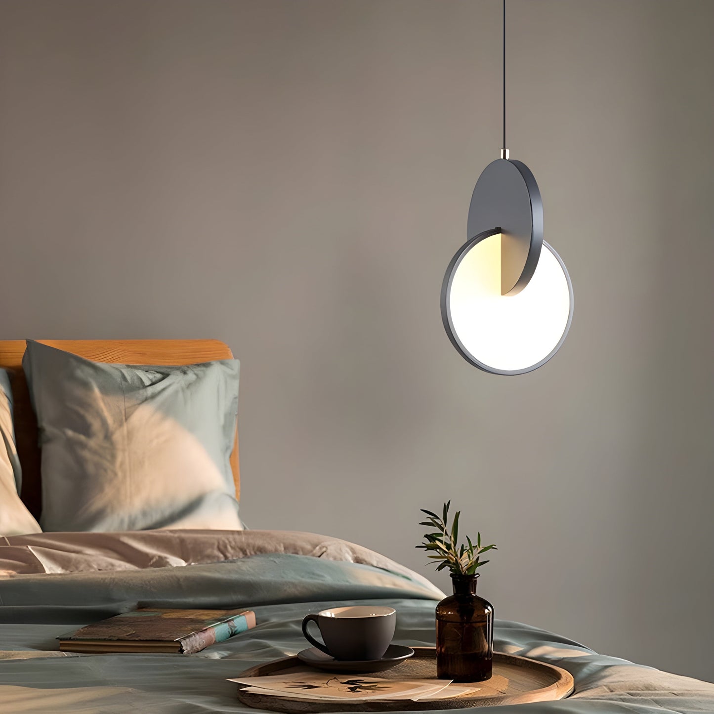 Stylish Round LED Hanging Light with Soft Warm Glow