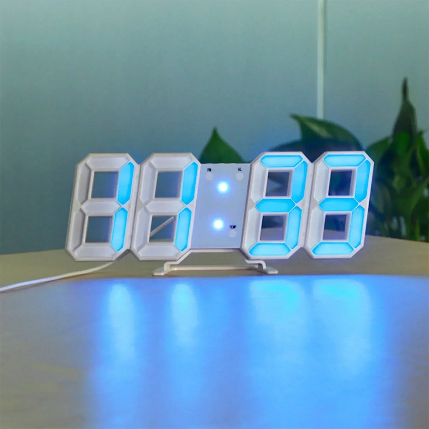 Slim Digital LED Wall Clock with Dimmer Function