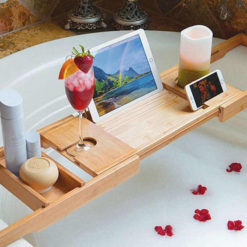 Luxury Wooden Adjustable Bath Tub Caddy