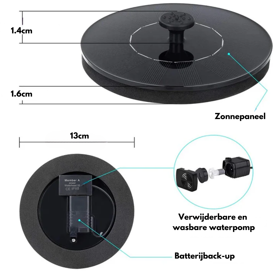 Soothing Outdoor Water Fountain with Solar Power