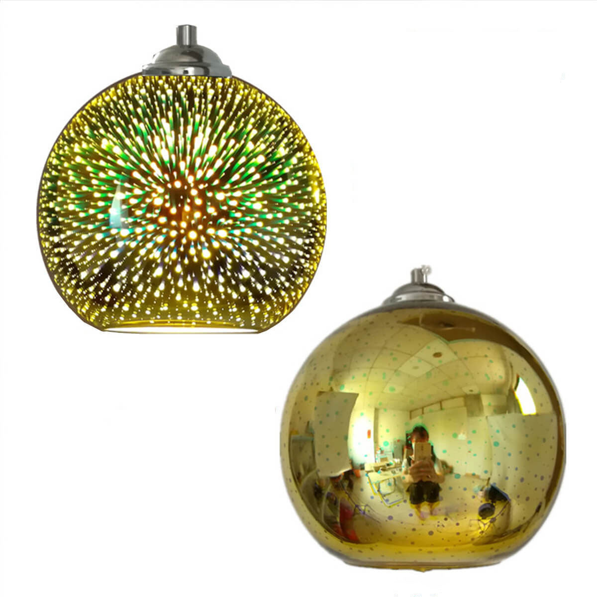 Vibrant Colorful Glass Globe Pendant Light