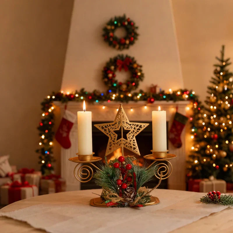 Warm Festive Candle Table Holder