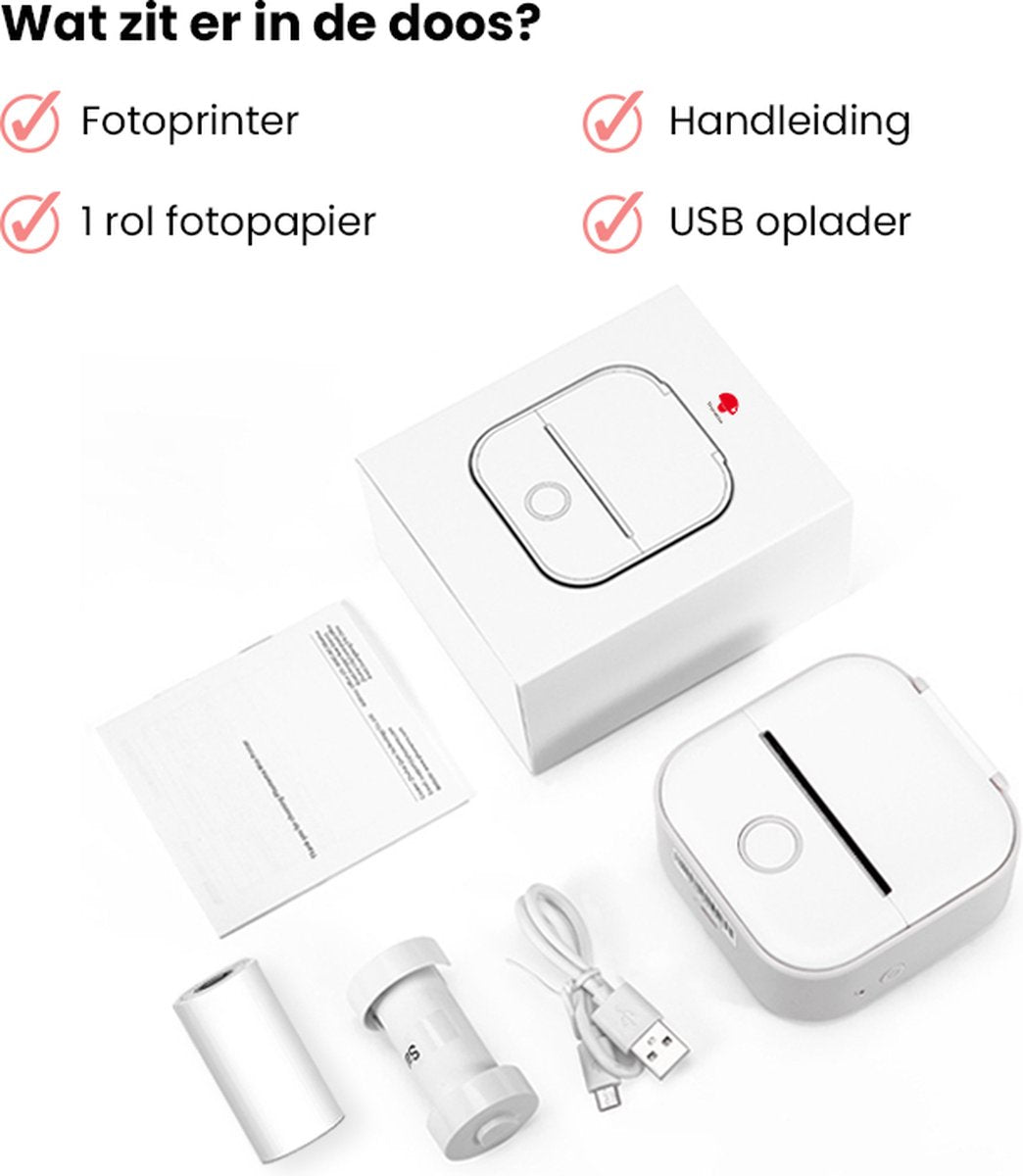 Portable Mini Printer with Free Paper Roll