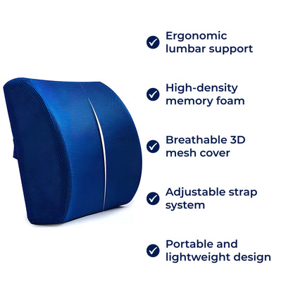 Comfortable Car Back Support Cushion with Memory Foam