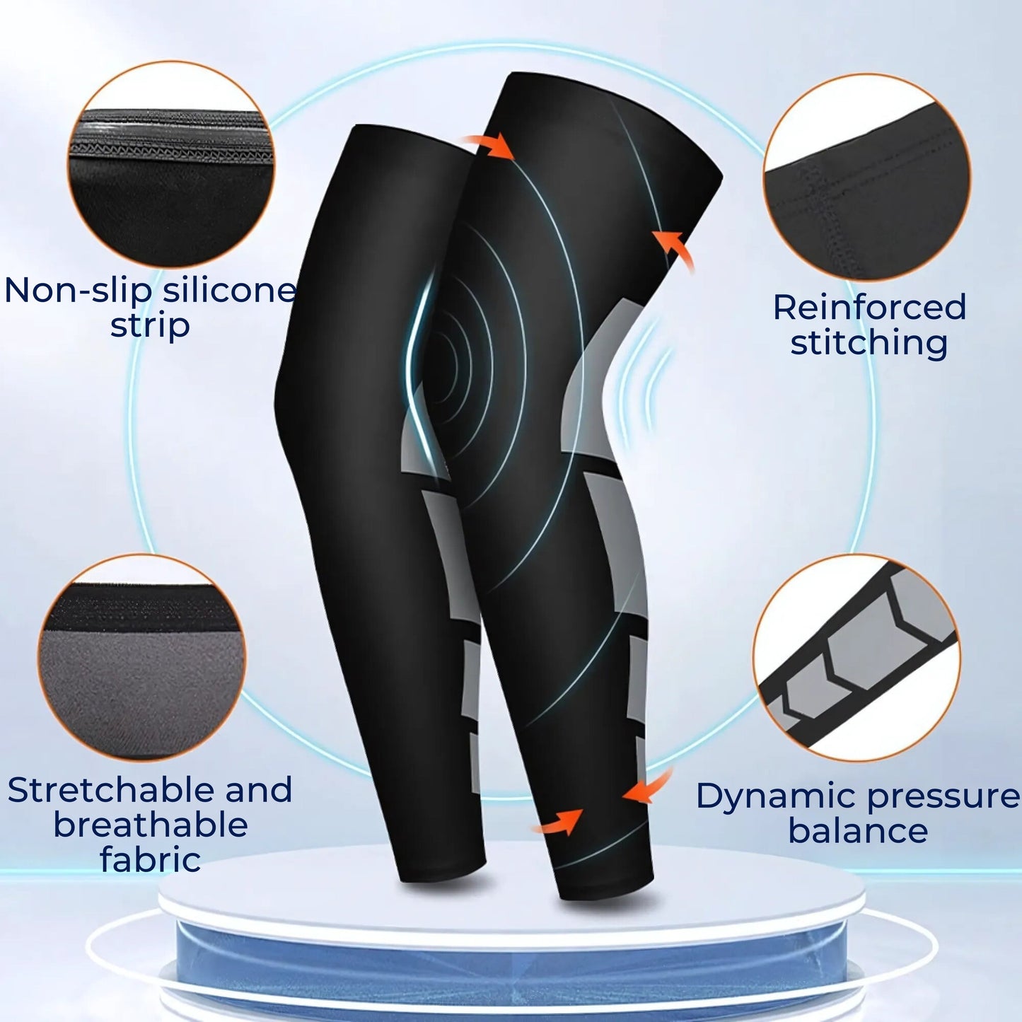 Sports Compression Leg Sleeve for Improved Blood Flow
