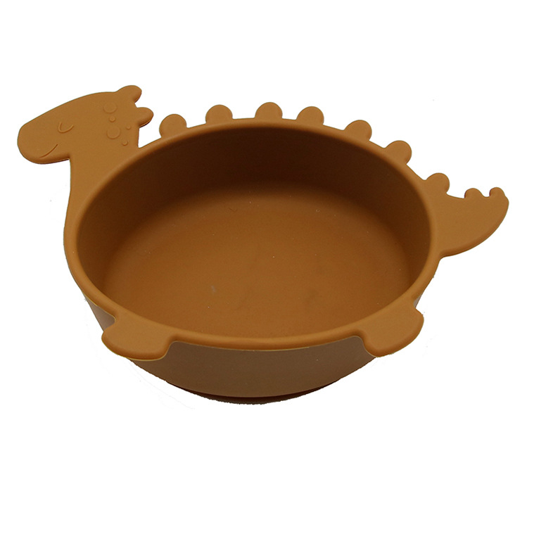 Soft Silicone Baby Bowl - Fun Dinosaur Grip Bowl