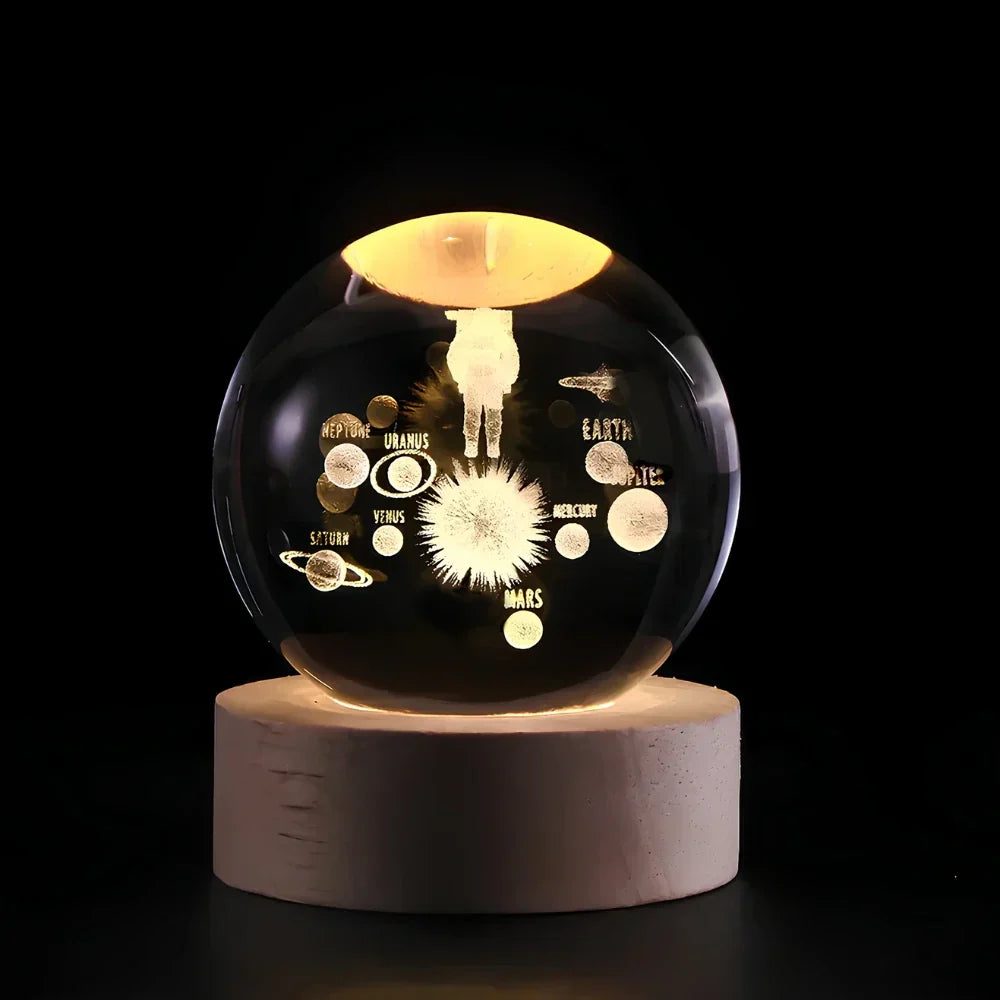 3D Laser Engraved Glass Orb - Celestia