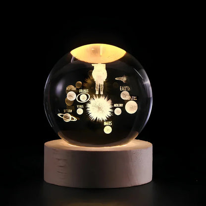 3D Laser Engraved Glass Orb - Celestia