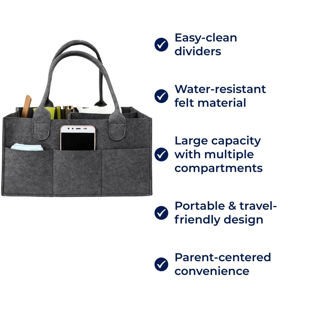 Baby Nursery Storage Caddy - Waterproof Diaper Organizer